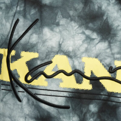 Tricou Karl Kani Retro Tie Dye Grey Black Yellow 1