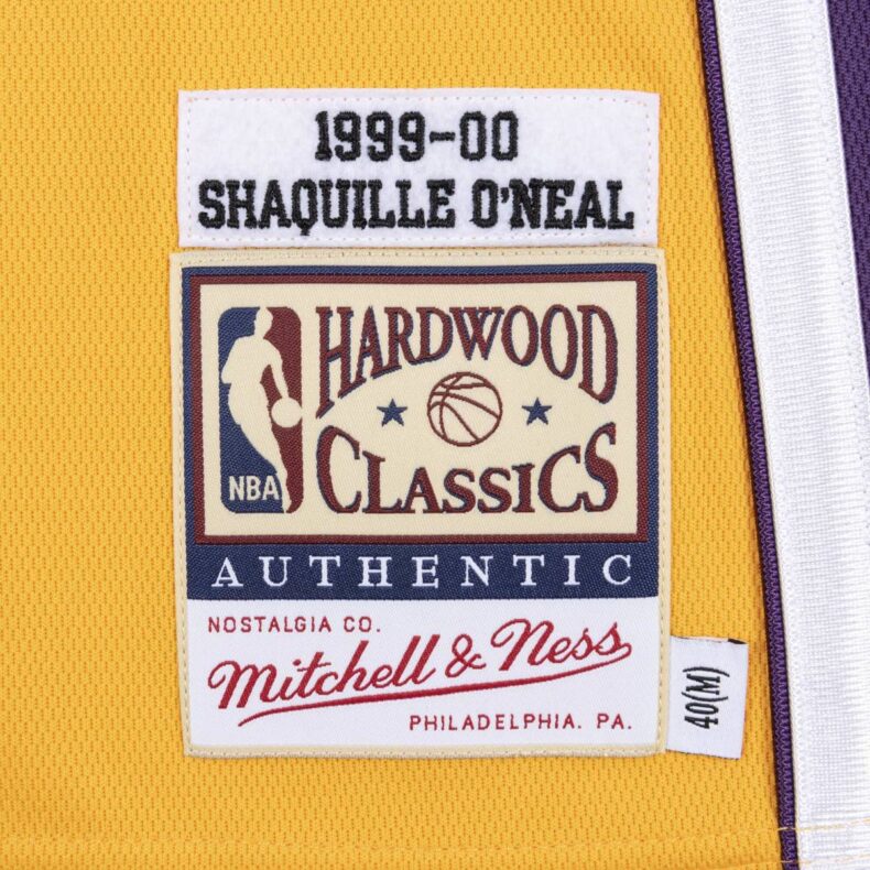 Swingman Jersey Mitchell & Ness Los Angeles Lakers #34 Shaquille O'Neal Authentic Yellow 2