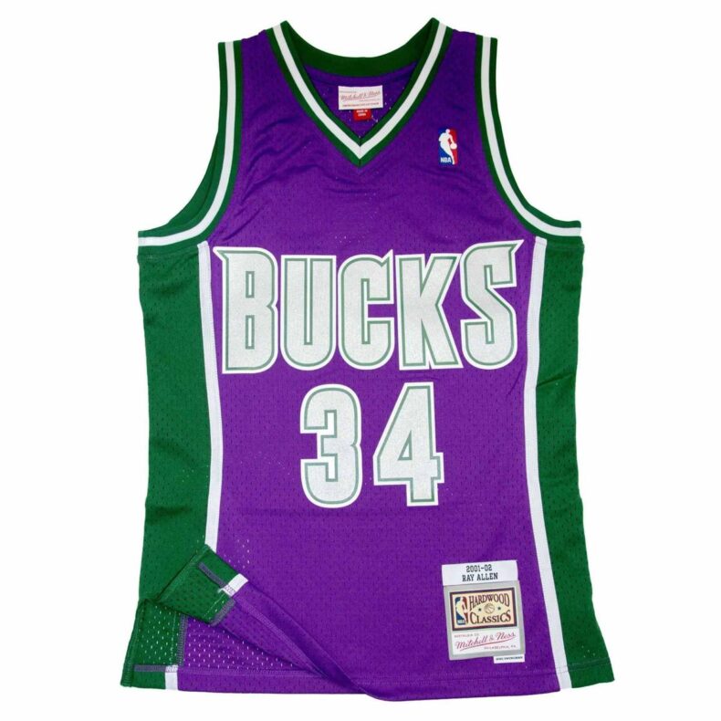 Swingman Jersey Mitchell & Ness Milwaukee Bucks #34 Ray Allen Swingman Purple