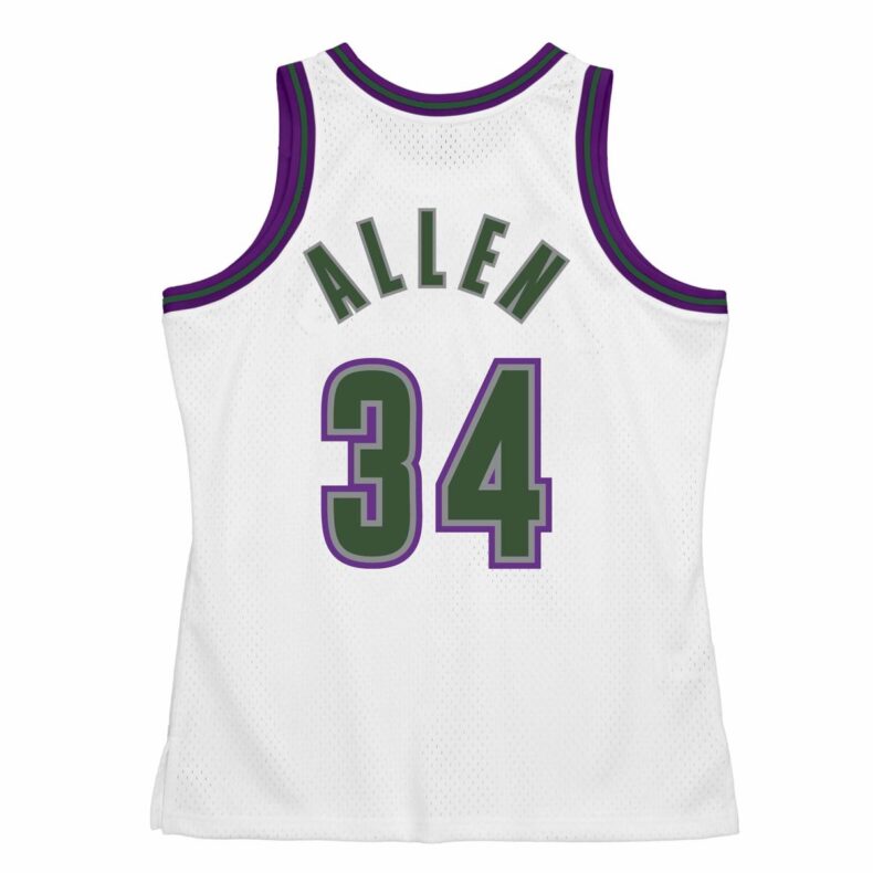 Swingman Jersey Mitchell & Ness Milwaukee Bucks #34 Ray Allen White 1