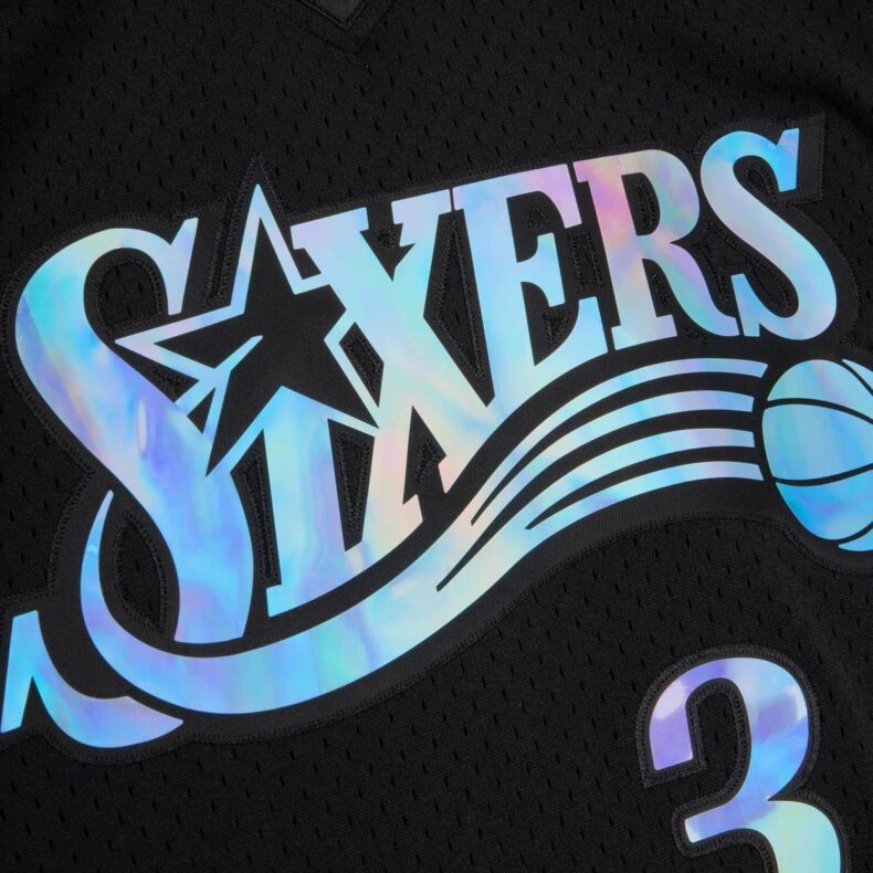 Swingman Jersey Mitchell & Ness Philadelphia 76ers #3 Allen Iverson Iridescent 2