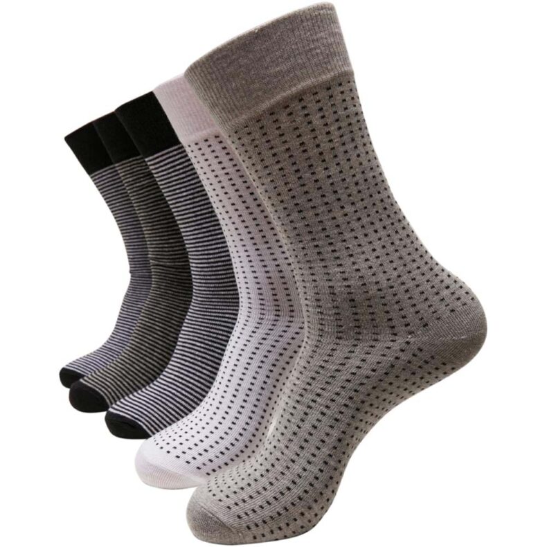 Sosete Stripes and Dots Urban Classics 5-Pack BlackGreyWhite1