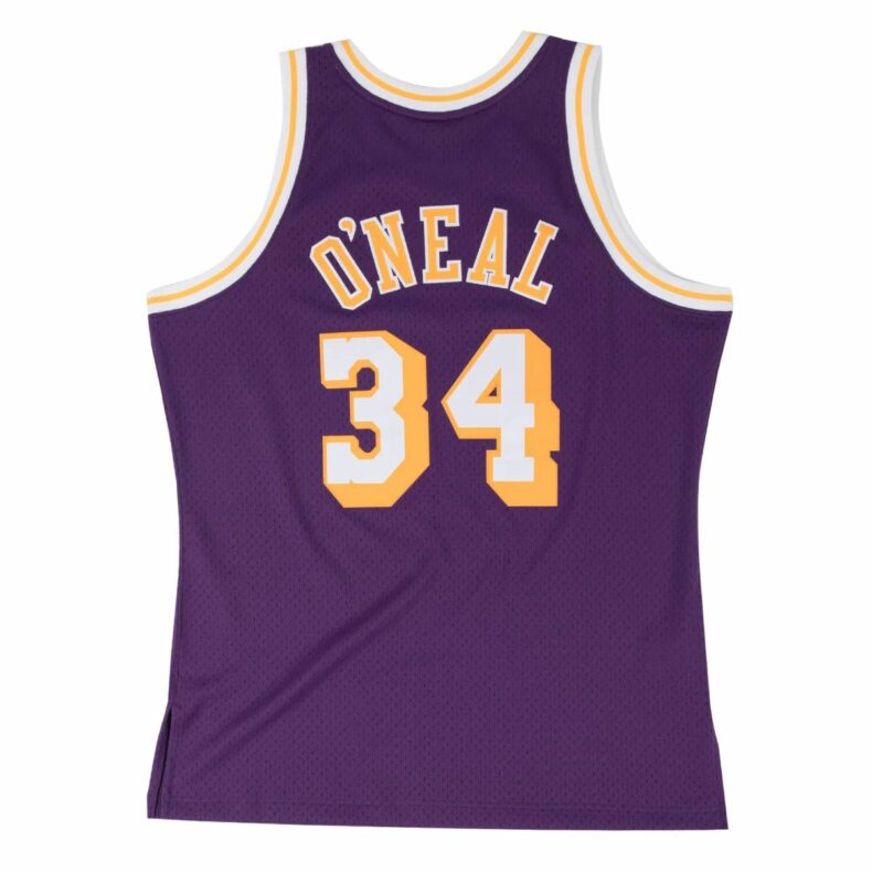 Swingman Jersey Mitchell & Ness Los Angeles Lakers #34 Shaquille O'Neal Purple 1