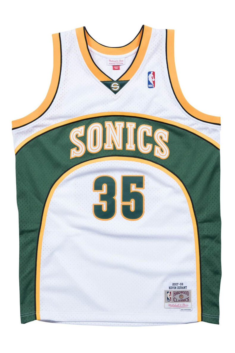 Swingman Jersey Mitchell & Ness Seattle Supersonics #35 Kevin Durant White