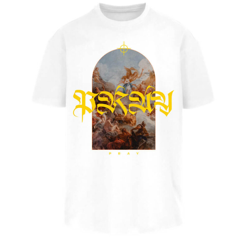Tricou Mister Tee Pray Painting Oversize White