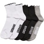 Sosete Urban Classics Girly Small Edge 4-Pack WhiteBlackGrey