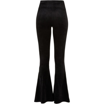 Pantaloni Urban Classics High Waist Rib Velvet Flared Black 1