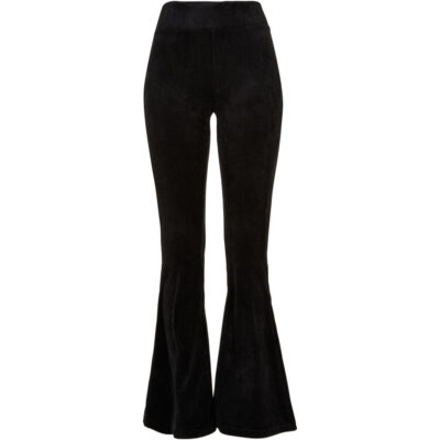 Pantaloni Urban Classics High Waist Rib Velvet Flared Black