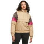 Windbreaker Urban Classics AOP Mixed Pull Over Beige Leo