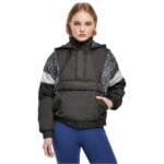 Windbreaker Urban Classics AOP Mixed Pull Over Black Leo