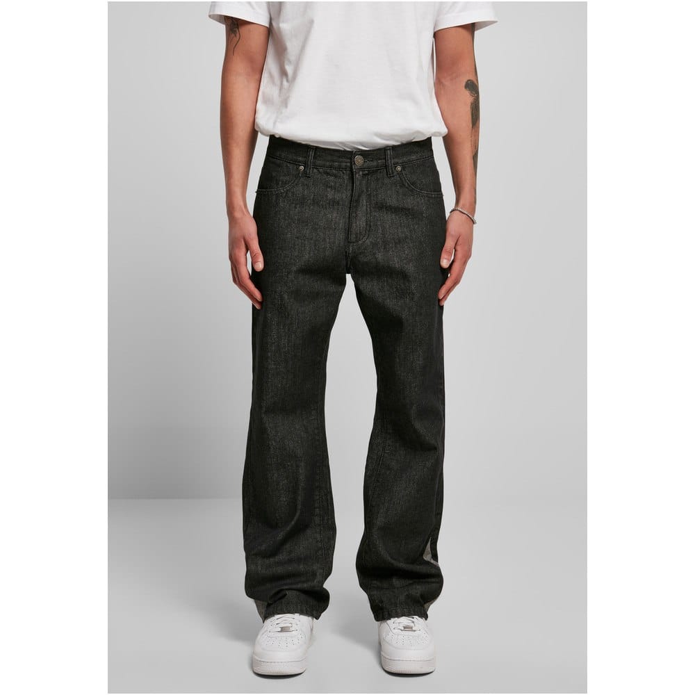 Blugi Urban Classics Organic Triangle Denim Black Washed (2) Blugi Urban Classics Organic Triangle Denim Black Washed (2)