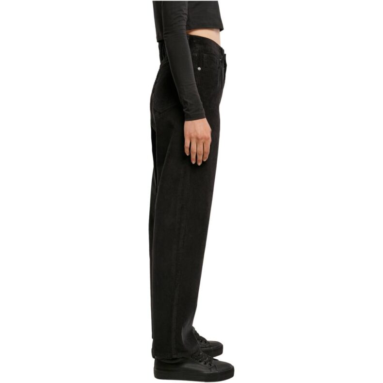 Pantaloni Urban Classics High Waist 90´S Wide Leg Corduroy Black 2