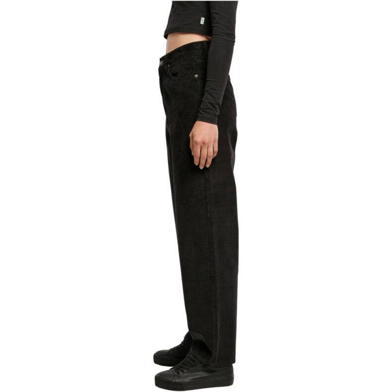 Pantaloni Urban Classics High Waist 90´S Wide Leg Corduroy Black 3