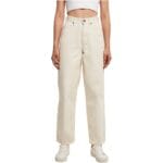 Pantaloni Urban Classics High Waist 90´S Wide Leg Corduroy Whitesand