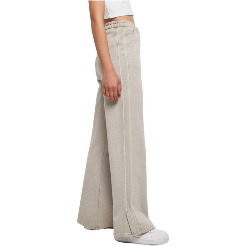 Pantaloni Urban Classics Ladies Heavy Terry Garment Dye Slit Warmgrey 2