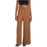 Pantaloni Urban Classics Ladies Rib Jersey Wide Darktaupe