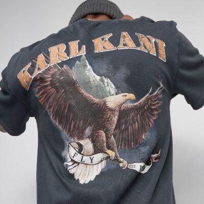 Tricou Karl Kani Eagle Heavy Jersey Washed Black