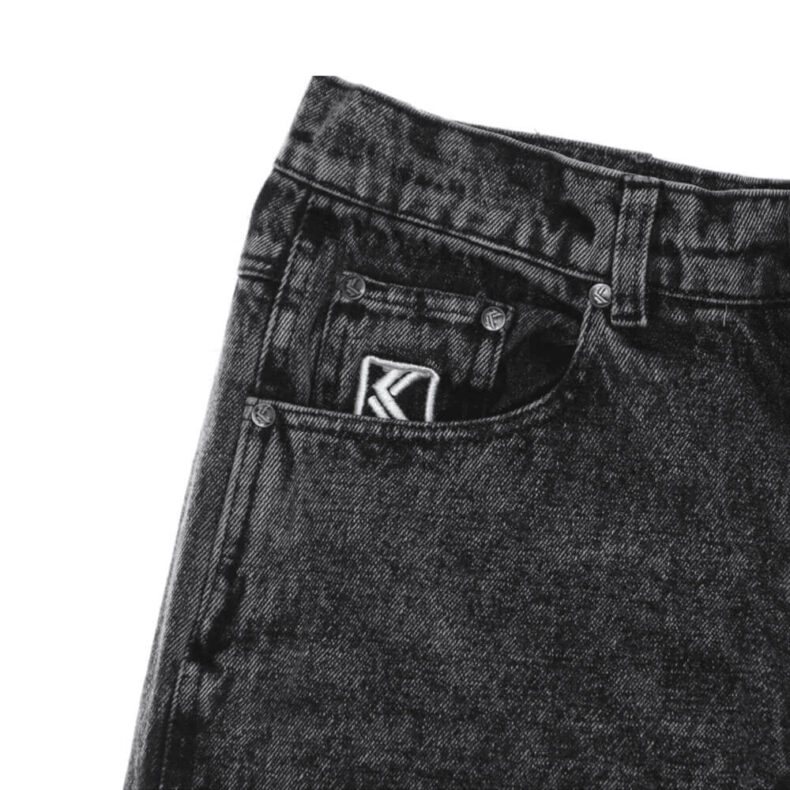 Blugi Karl Kani Retro Moon Wash Denim Dark Grey 2