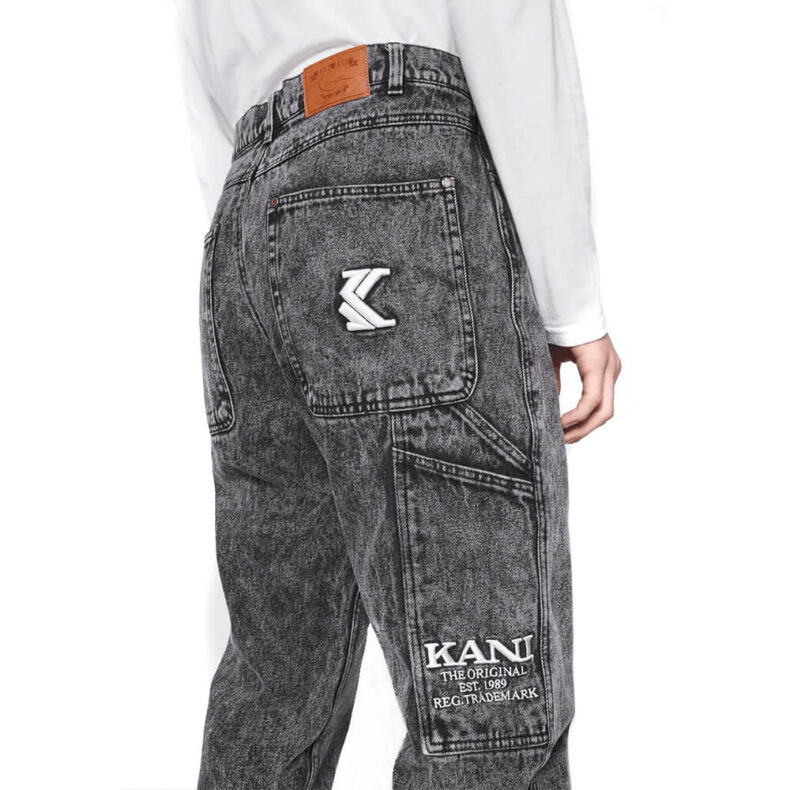 Blugi Karl Kani Retro Moon Wash Denim Dark Grey 4