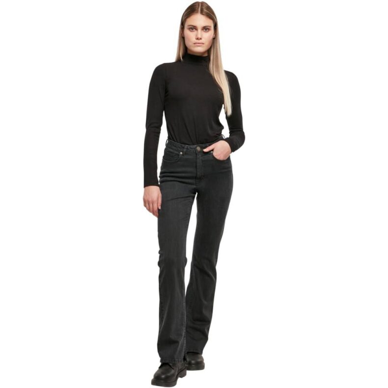 Blugi Urban Classics Ladies Highwaist Straight Slit Denim Black 2