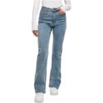 Blugi Urban Classics Ladies Highwaist Straight Slit Denim Lightblue