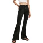 Blugi Urban Classics Ladies Organic High Waist Flared Denim Black Washed