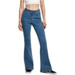 Blugi Urban Classics Ladies Organic High Waist Flared Denim Clearblue