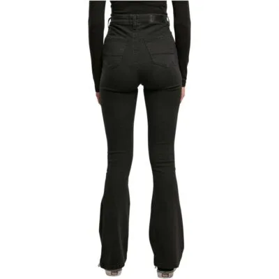 Blugi Urban Classics Ladies Super Stretch Bootcut Denim Black 1