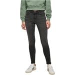 Blugi Urban Classics Mid Waist Skinny Black Washed