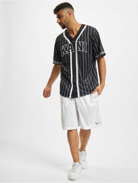 Jersey Karl Kani Serif Pinstripe Baseball Shirt black white 2