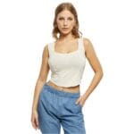 Maieu Urban Classics Ladies Short Corsage Top Whitesand