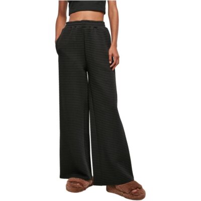 Pantaloni Urban Classics Ladies Quilte Wide Leg Black