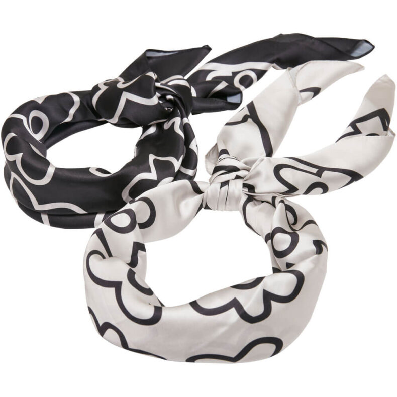 Bandana Urban Classics Satin Big Pattern White 3