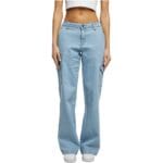 Pantaloni Urban Classics Ladies High Waist Straight Denim Cargo Lighter Washed