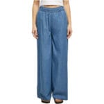 Pantaloni Urban Classics Ladies Light Denim Wide Leg Blue