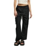 Pantaloni Urban Classics Ladies Vicose Straight Leg Cargo Black