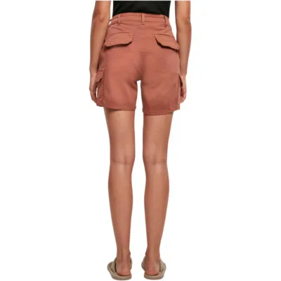 Pantaloni Scurti Urban Classics Ladies High Waist Cargo Terracotta 1