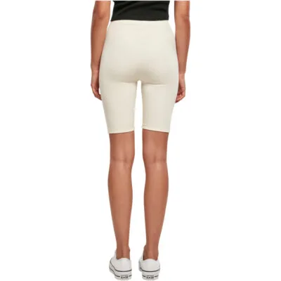 Pantaloni Scurti Urban Classics Ladies High Waist Cycle Horizon Whitesand 1