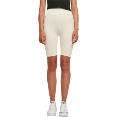 Pantaloni Scurti Urban Classics Ladies High Waist Cycle Horizon Whitesand