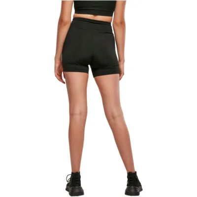 Pantaloni Scurti Urban Classics Ladies Recycled High Waist Cycle Hot Black 1