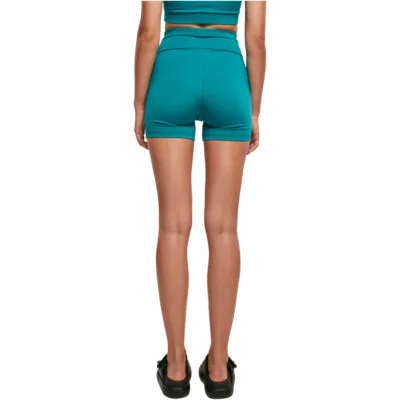 Pantaloni Scurti Urban Classics Ladies Recycled High Waist Cycle Hot Watergreen 1