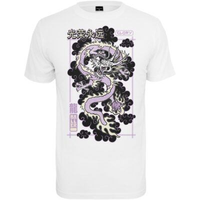 Tricou Mister Tee Glory Dragon White