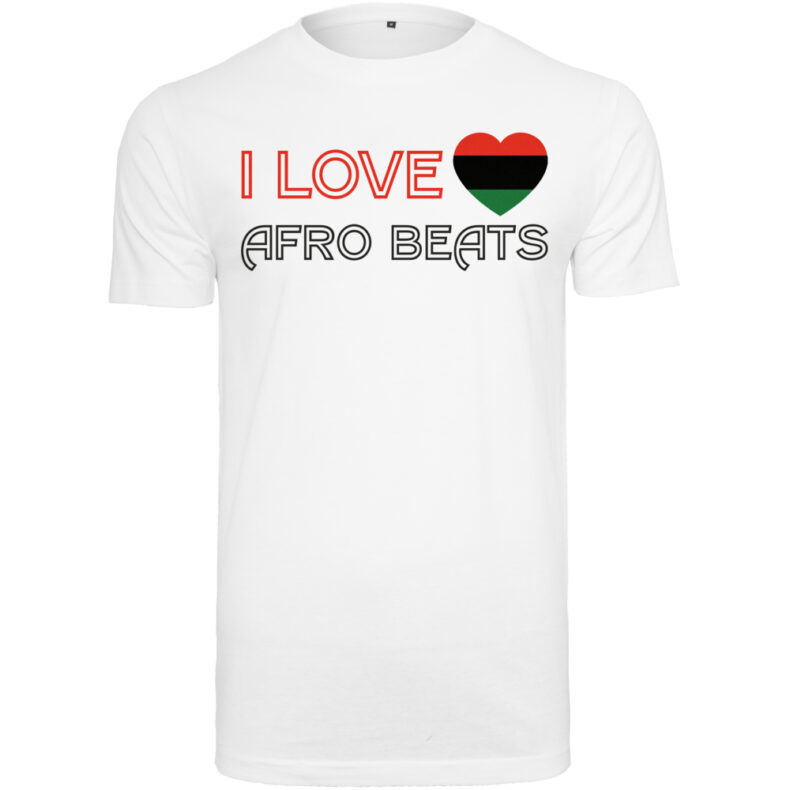 Tricou Mister Tee I Love Afro Beats White