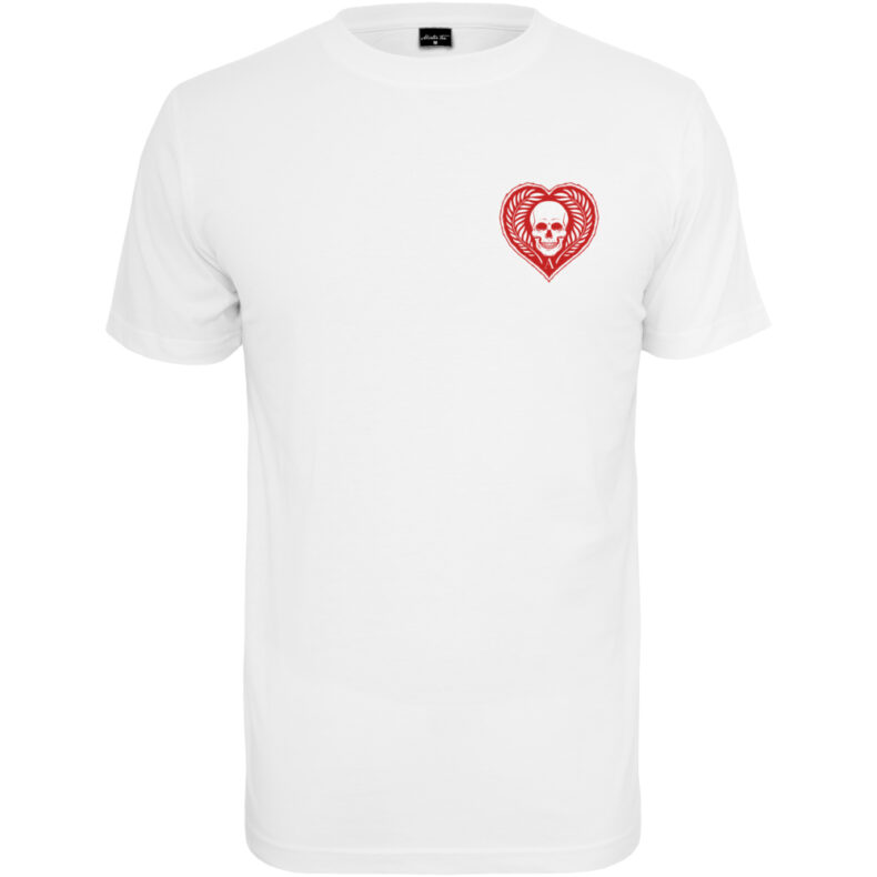 Tricou Mister Tee Skull Heart White