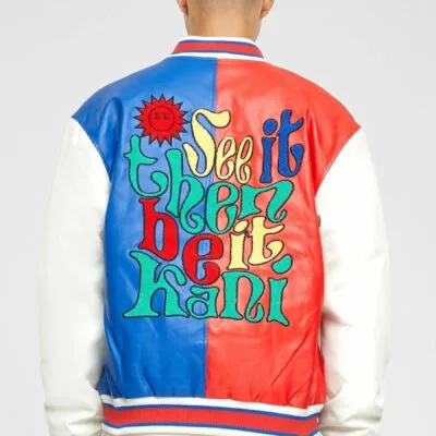 Geaca Karl Kani Retro Patch Block College RedBlueOff White 1