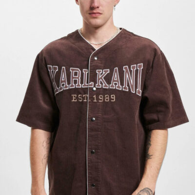 Baseball Shirt Karl Kani Woven Retro Corduroy Brown