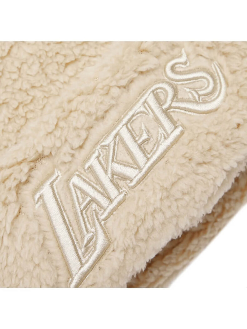 Caciula Mitchell & Ness Los Angeles Lakers Sherpa Knit HWC off white 1