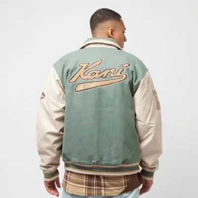 Geaca Karl Kani Og Block College dusty greenoff white 1