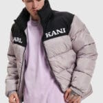 Geaca Karl Kani Retro Essential Puffer Light Grey