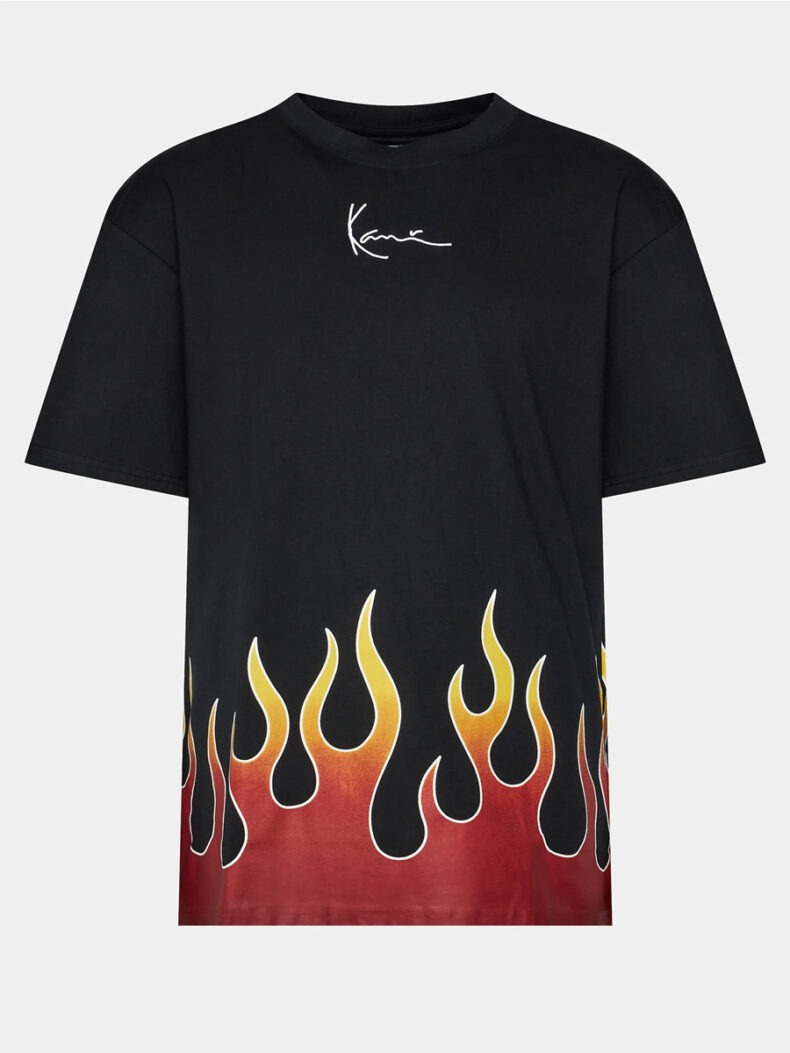 Tricou Karl Kani Small Signature Flame Black